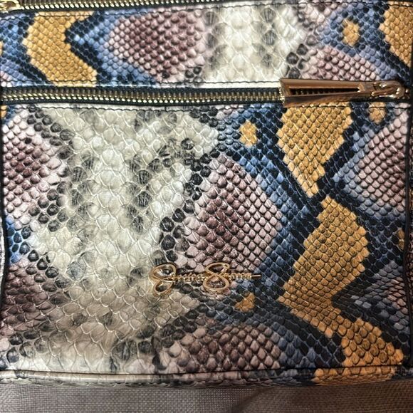 Jessica Simpson Zoey Blue Faux Python Crossbody Bag - Picture 11 of 12